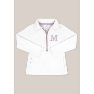 NEW SET ATHLETICS girls' heather half zip sweater in pure coconut petal purple